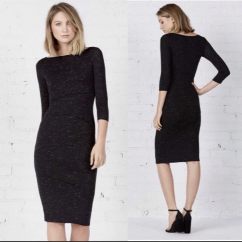Anthropologie Bailey 44 Black Long Sleeve Column Dress